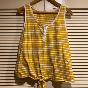 Old Navy Striped Tie Front Button Tank